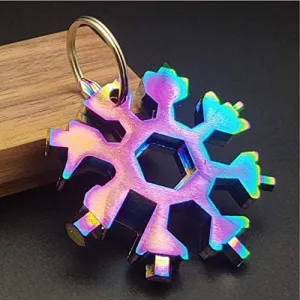 Multifunctional Key Tools 18-in-1 Snowflake Modelling Multitool Portable Pocket Tool Upgrade Box Trailer Key Ratchet Combination Gear Clip Measuring Useful Hand Tool Universal