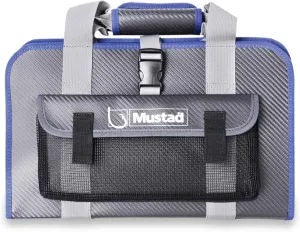 Mustad Jig Bag, Water-Resistant 500-Denier Tarpaulin, Velcro Strap Closure, Practical Outer Mesh Pocket