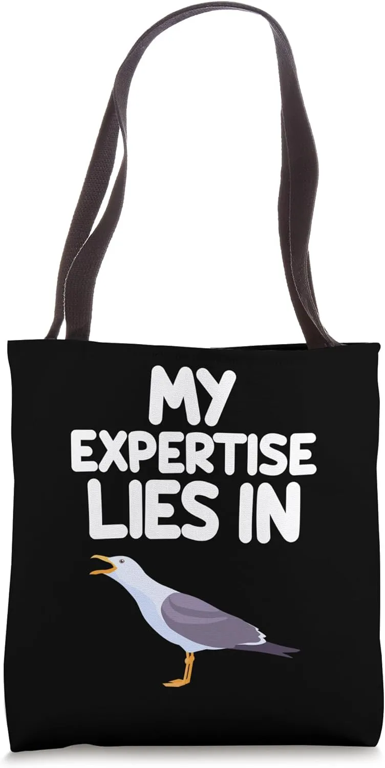 My Expertise Lies in Seagulls Coastal Seabirds Marine Birds Tote Bag