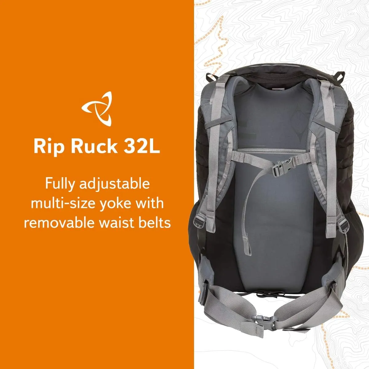Mystery Ranch Rip Ruck 32 Backpack - Military Inspired Tactical Pack, L/XL, Black