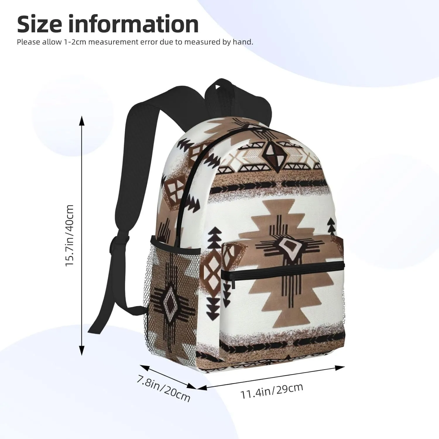 Native American Print Backpack For Men And Women Lightweight Backpack Casual Daypack For Workplace Travel