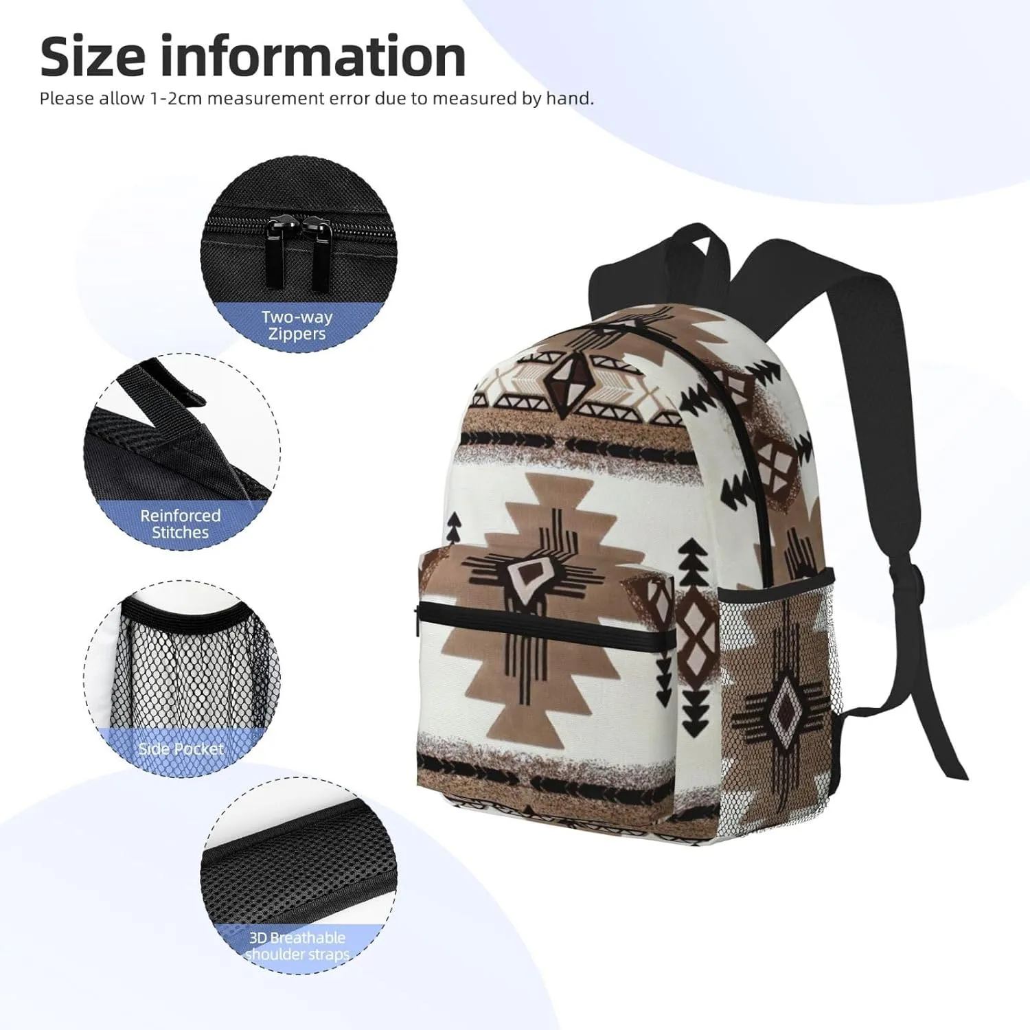 Native American Print Backpack For Men And Women Lightweight Backpack Casual Daypack For Workplace Travel