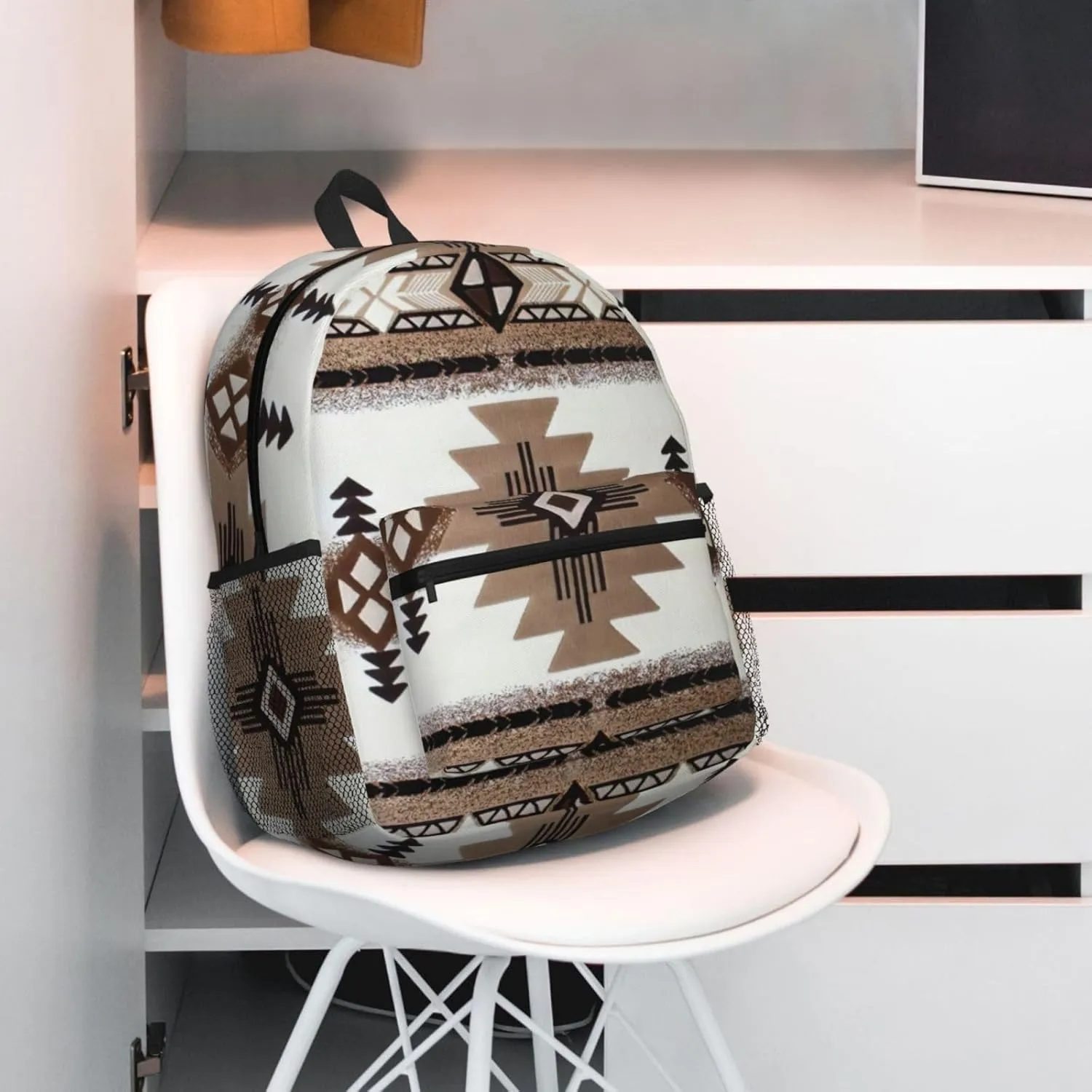 Native American Print Backpack For Men And Women Lightweight Backpack Casual Daypack For Workplace Travel