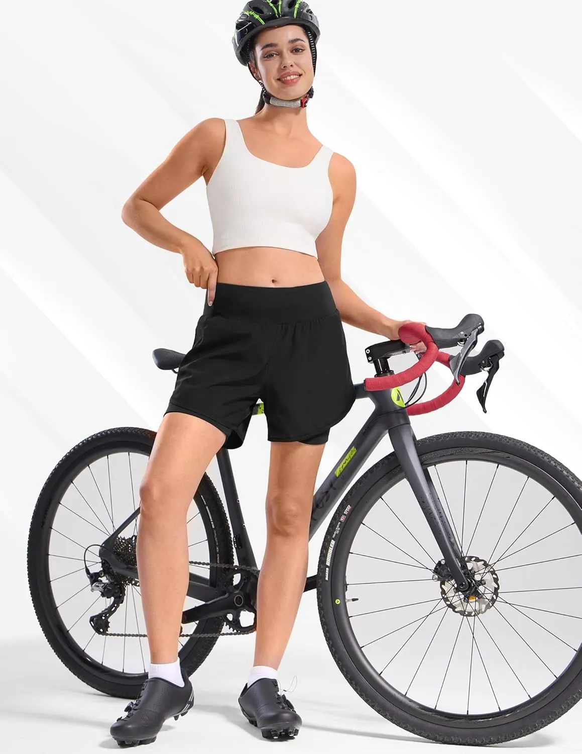 Nepest Womens Cycling Shorts Padded Mountain Bike Road Biking Padding Cycle Biker Bicycle Shorts with Zipper Pockets