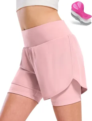 Nepest Womens Cycling Shorts Padded Mountain Bike Road Biking Padding Cycle Biker Bicycle Shorts with Zipper Pockets