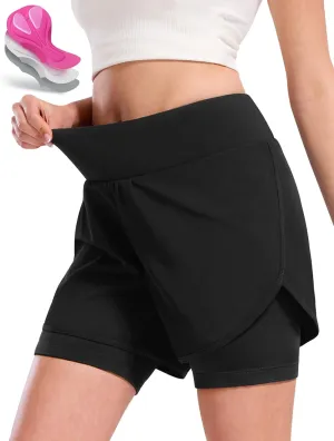 Nepest Womens Cycling Shorts Padded Mountain Bike Road Biking Padding Cycle Biker Bicycle Shorts with Zipper Pockets