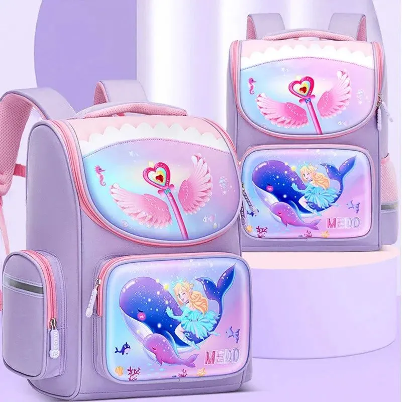New 1-5 Grade School Bags Cartoon 3D Unicorn Girls Sweet Kids School Backpacks Boys Lightweight Waterproof Primary Schoolbags