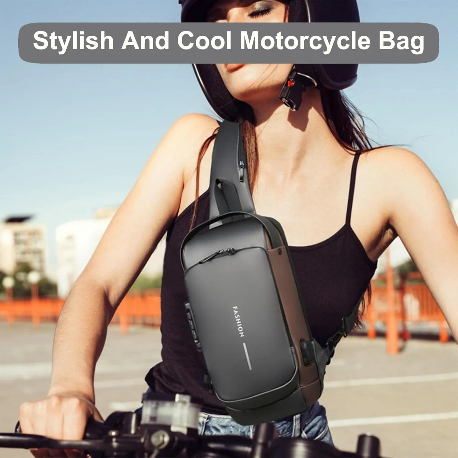 New Anti-Theft Sling Bag For Men & Women With Usb Charging For Sports Travel - Streamlined Design, Waterproof Material