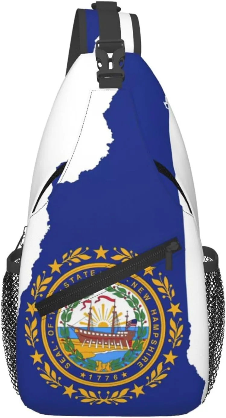 New Hampshire state Flag Map Foldie Crossbody Bag for Men and Women - Durable and Functional Anti Theft Crossbody Bags