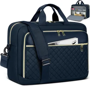 NEWHEY Laptop Bag 17.3 Inch Laptop Briefcase for Women Men Waterproof Shoulder Messenger Bag Large Computer Bag for Business Office Work College, Dark Blue