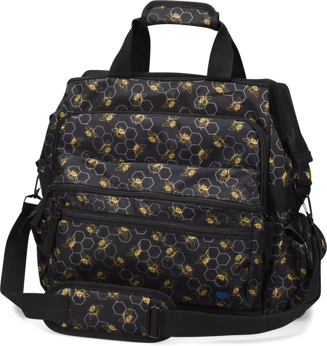 Nurse Mates Ultimate Nursing Bag | Multiple Compartments | Interior Laptop Compartment | Durable Zippers | Busy Bees