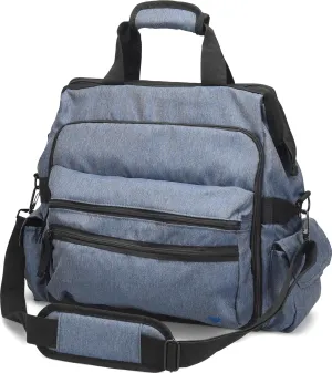 Nurse Mates Ultimate Nursing Bag | Multiple Compartments | Interior Laptop Compartment | Durable Zippers | Denim