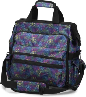 Nurse Mates Ultimate Nursing Bag | Multiple Compartments | Interior Laptop Compartment | Durable Zippers | Vibrant Garden