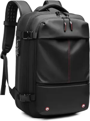 NUXMAW Vacpack Backpack, 60L Expandable Air Vacuum Backpack for Travel with Pump for Compression, Waterproof and Anti-Theft Laptop Backpack for Hiking, Business (Black, No Air Pump)
