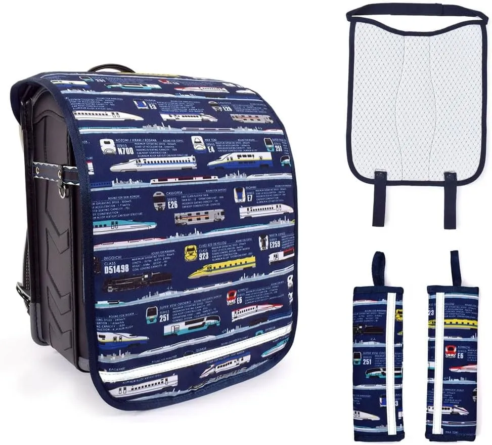 NW300600 School Bag Cover/Pad 3-piece Set, Departure Progress, Super Express, Back Pad, Shoulder Pad, Mesh Cushion, Cooling Sensation, Seiban, Tsuchiya Bag, School Commute