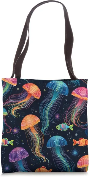 Ocean Jellyfish Fish Boho-Chic Boho Fantasy Bohemian Decor Tote Bag