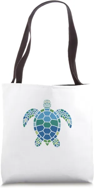 Ocean Mosaic Colorful Sea Turtle Coastal Apparel Tote Bag