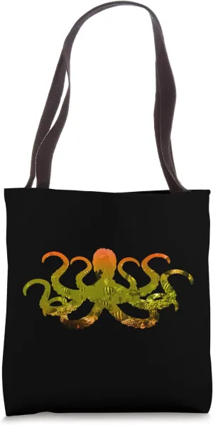 Oceanic Ballet: Octopus Dance Double Exposure Tote Bag