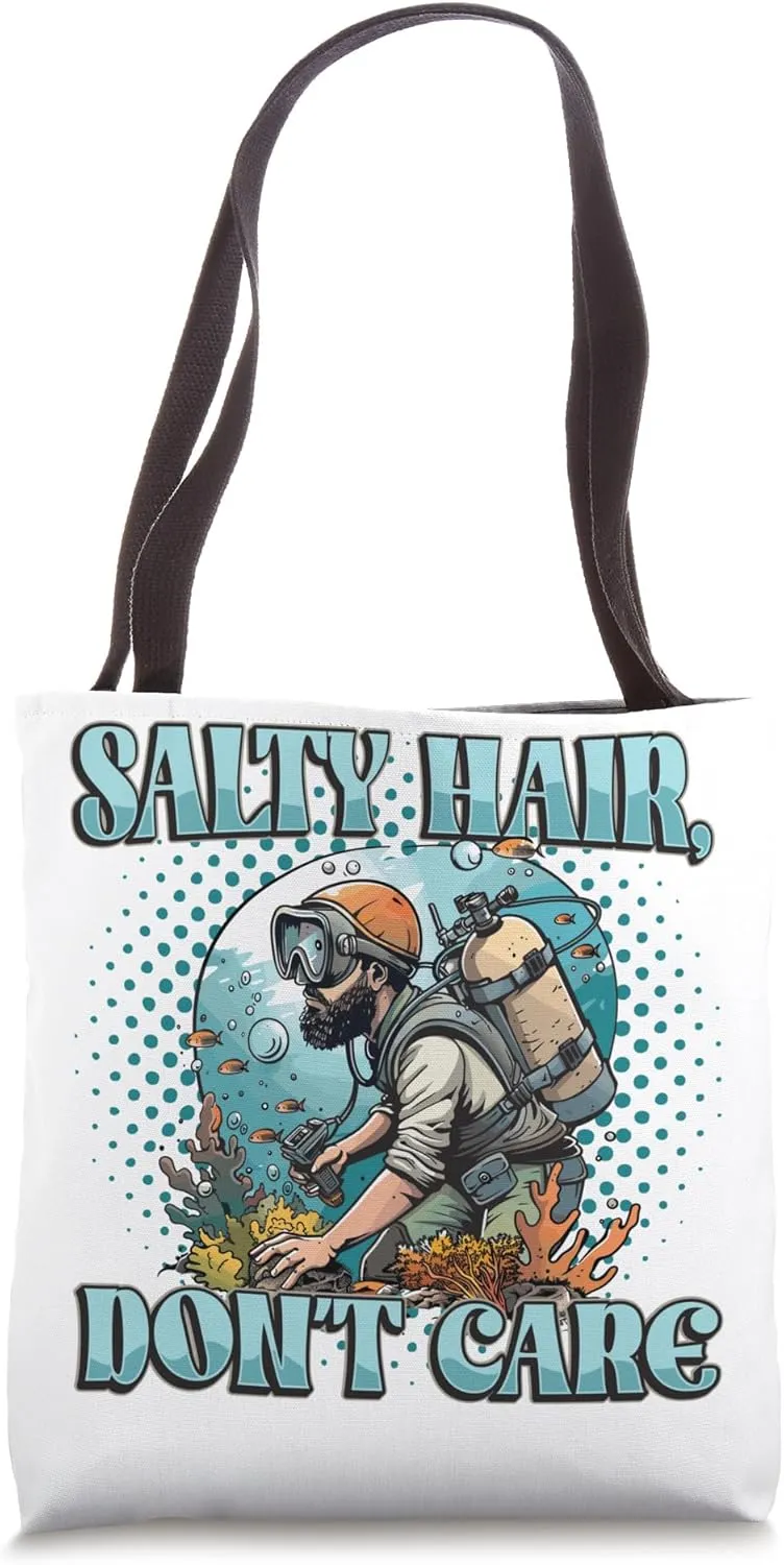 Oceanography Marine Biology Diving Salty Hair Oceanography Tote Bag