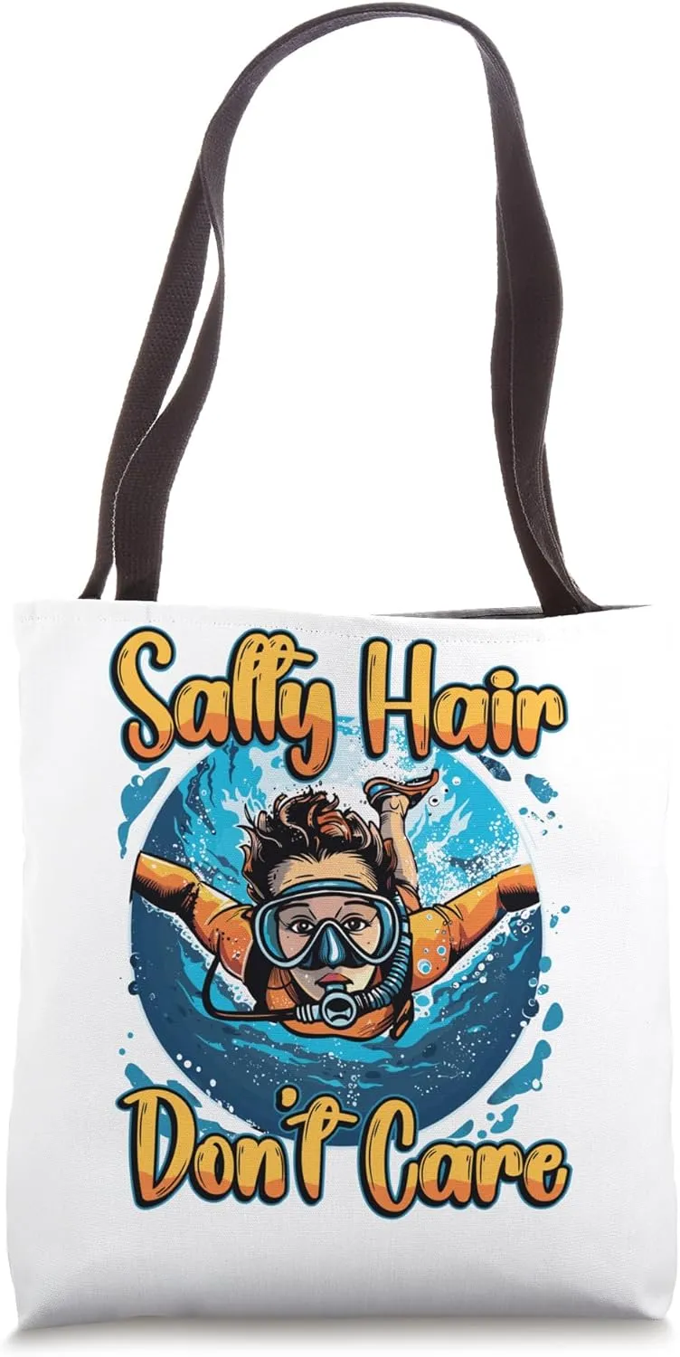 Oceanography Marine Biology Diving Salty Hair Oceanography Tote Bag