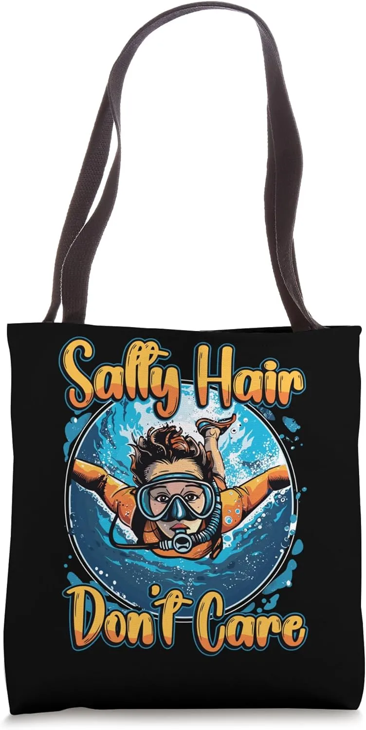 Oceanography Marine Biology Diving Salty Hair Oceanography Tote Bag