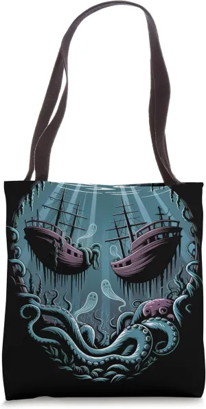 Octopus Kraken Pirate Forest of Shipwrecks Tote Bag