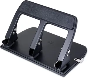 Office mate Heavy Duty 3 Hole Punch with Padded Handle, 40-Sheet Capacity, Black (90089)
