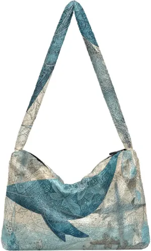 Old Vintage Marine Seahorse Coral Ladies Shoulder Bag, Purses Shoulder Bag, Autumn Handbags