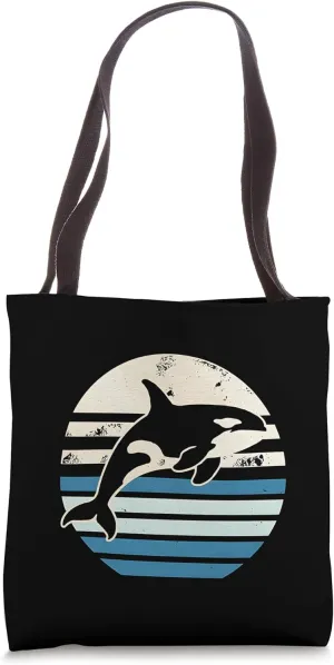 Orca Whale Retro Sunset Design For Orca Lovers and Marine Tote Bag