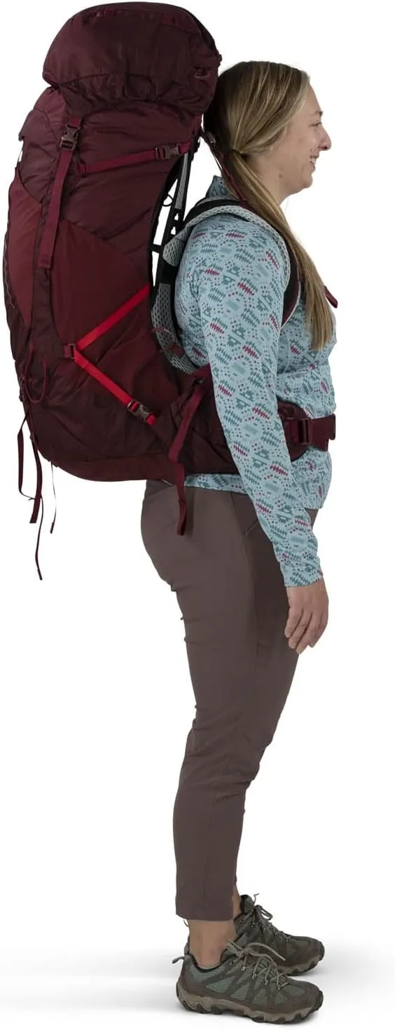 Osprey Aura AG LT 65L Women's Backpacking Backpack, Black, WXS/S