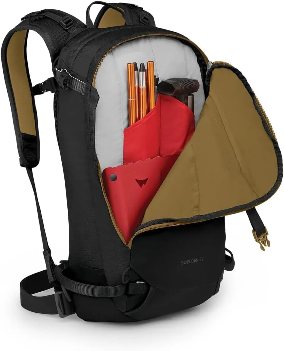 Osprey Soelden 22L Men's Ski and Snowboard Backpack, Black