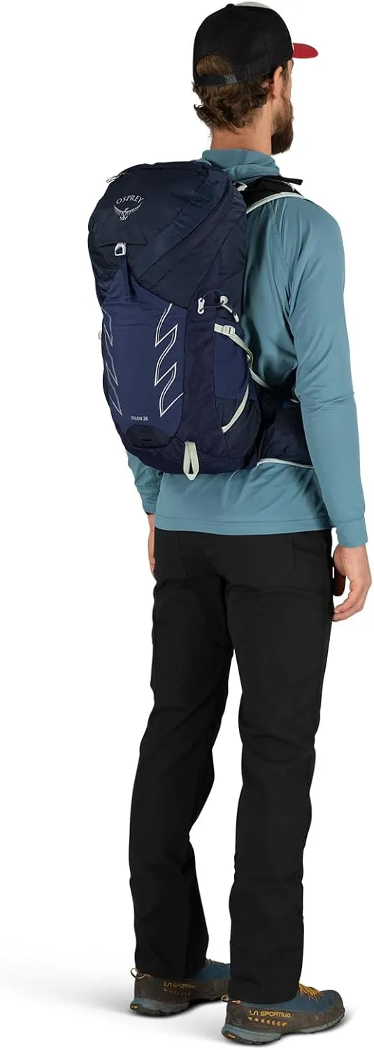 Osprey Talon 26L Men's Hiking Backpack with Hipbelt, Green Belt/Black, S/M
