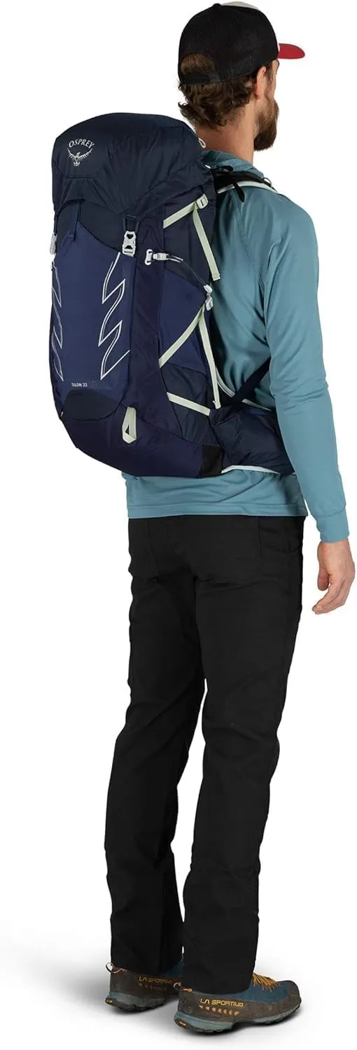 Osprey Talon 33L Men's Hiking Backpack with Hipbelt, Ceramic Blue, L/XL