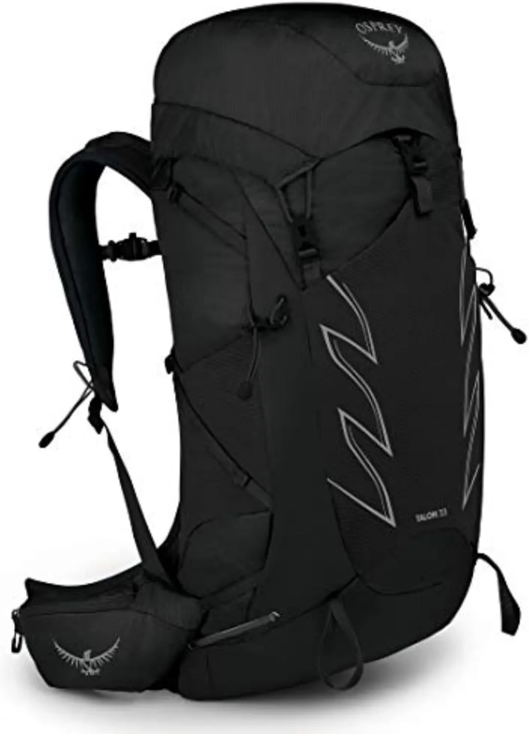 Osprey Talon 33L Men's Hiking Backpack with Hipbelt, Stealth Black, S/M
