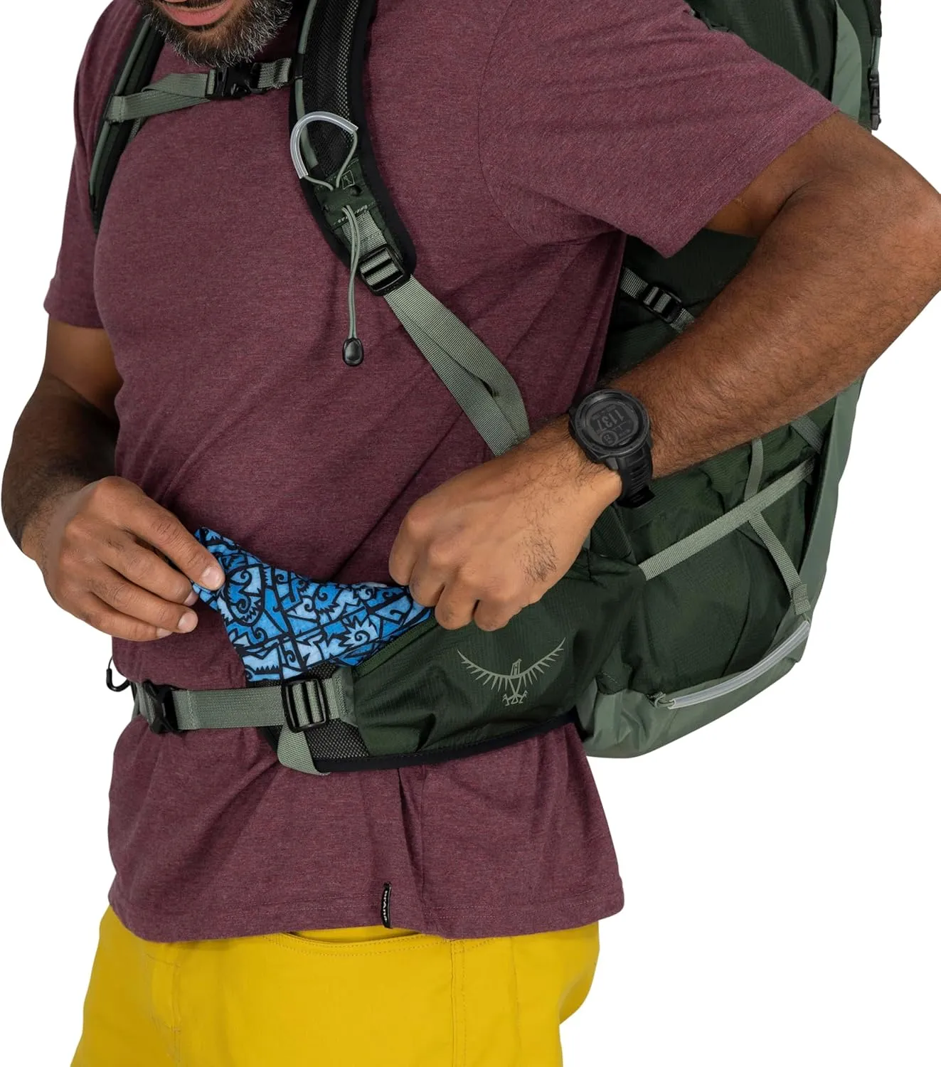 Osprey Talon 33L Men's Lightweight Hiking Backpack with Hipbelt, Green Canopy/Pine Leaf