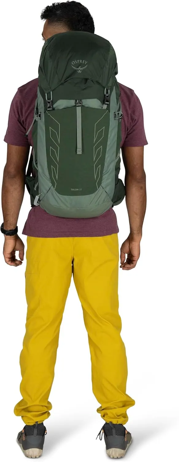 Osprey Talon 33L Men's Lightweight Hiking Backpack with Hipbelt, Green Canopy/Pine Leaf