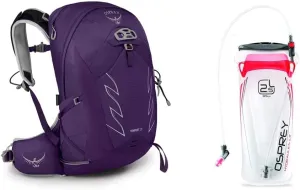 Osprey Tempest 20L Women's Hiking Backpack with Hipbelt, Violac Purple, WXS/S and Osprey Hydraulics LT 2.5L Water Reservoir with Bite Valve, Red