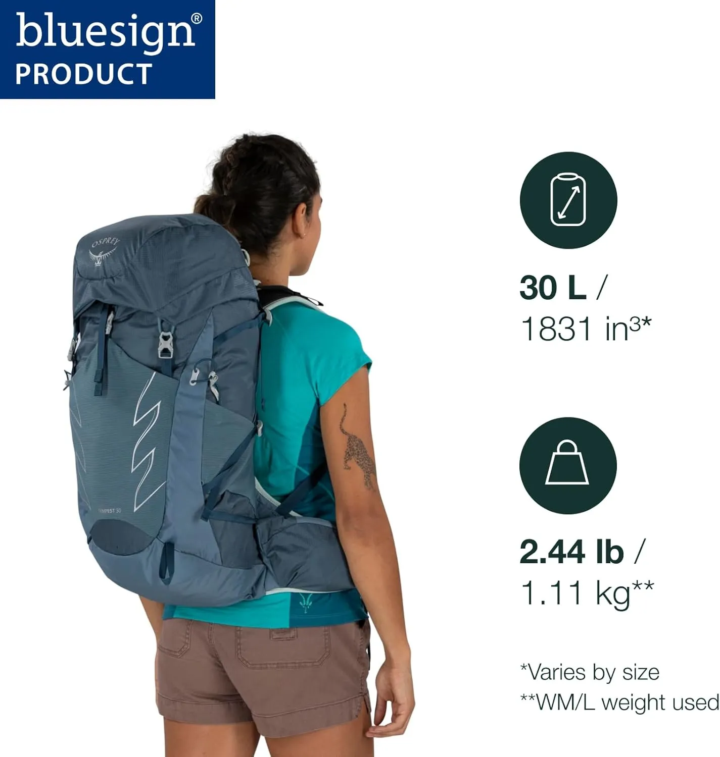 Osprey Tempest 30L Women's Hiking Backpack with Hipbelt, Violac Purple, WXS/S
