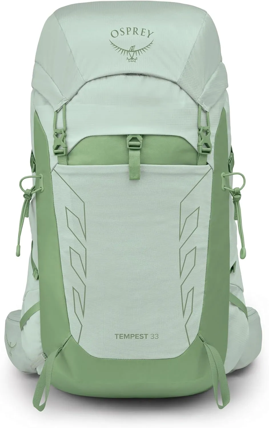 Osprey Tempest 33L Women's Lightweight Hiking Backpack with Hipbelt, Frosty Mint Green/Botanica