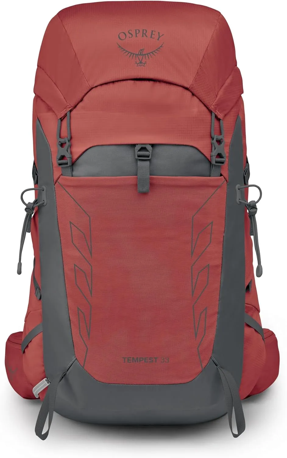 Osprey Tempest 33L Women's Lightweight Hiking Backpack with Hipbelt, Red Pampas/Coal Grey