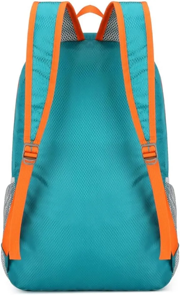 Outdoor splash proof sports backpack foldable storage bag large capacity backpack (blue)