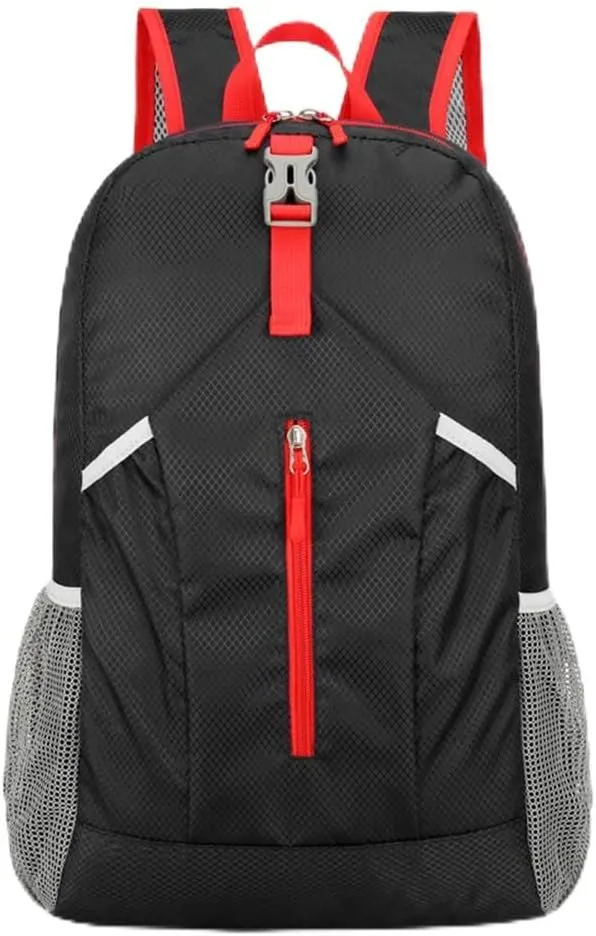 Outdoor splash proof sports backpack foldable storage bag large capacity backpack (blue)
