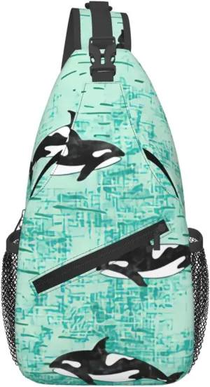 Pacific Ocean biological print Crossbody bag, stylish unisex outdoor bag, multi-functional fashion accessories