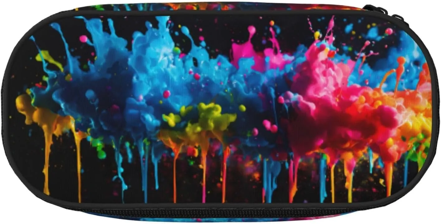 Paint Splatter Backdrop Print Simple rectangle Pen bag Storage case for Office supplies,cosmetics,toiletries