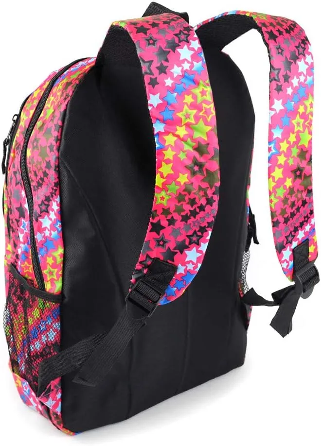 Parquet Travel Backpack For Outdoors,Luggage,Laptops - Adults Sports Bookbag, Stars, (Pink)