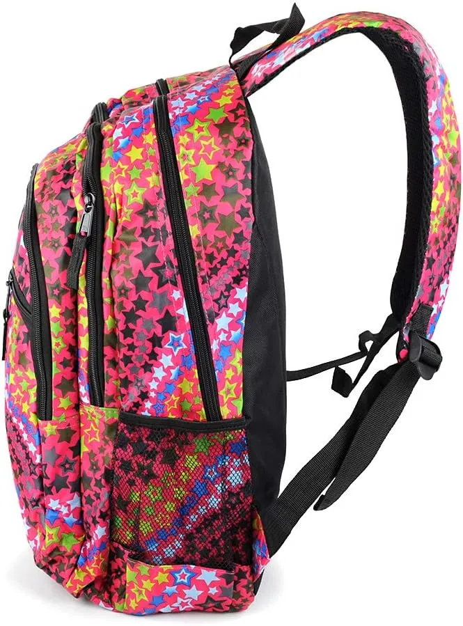 Parquet Travel Backpack For Outdoors,Luggage,Laptops - Adults Sports Bookbag, Stars, (Pink)
