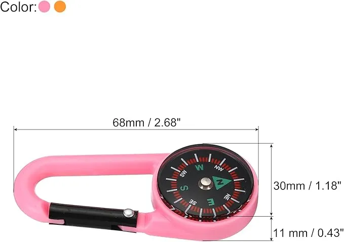 PATIKIL Compass, Buckle Compass Keychain Waterproof Survival Pocket Compass for Hiking