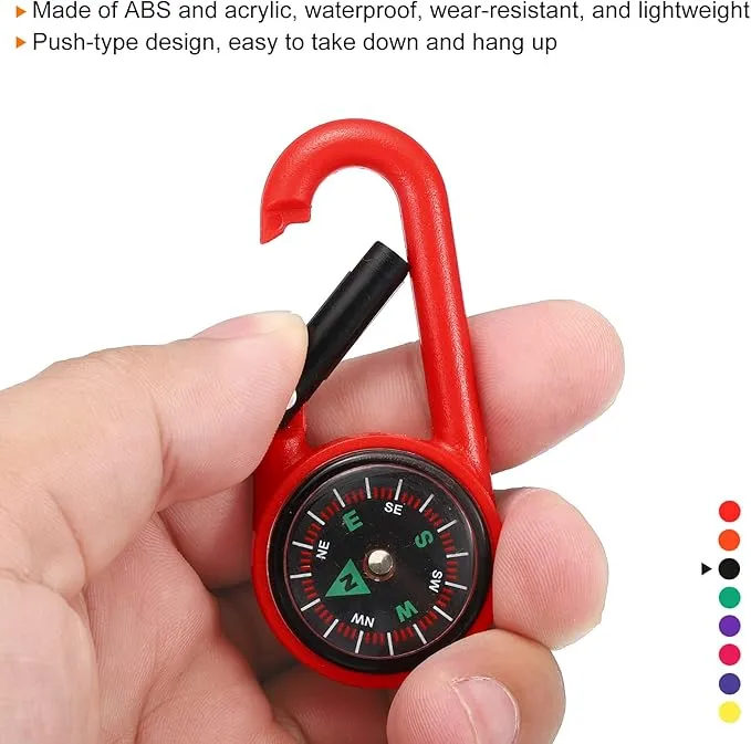PATIKIL Keychain Compass, Camping Compass with Buckle for Hiking Hunting Travelling Party Favors