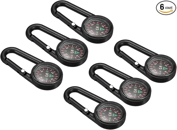 PATIKIL Keychain Compass, Camping Compass with Buckle for Hiking Hunting Travelling Party Favors