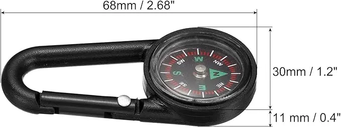 PATIKIL Keychain Compass, Camping Compass with Buckle for Hiking Hunting Travelling Party Favors